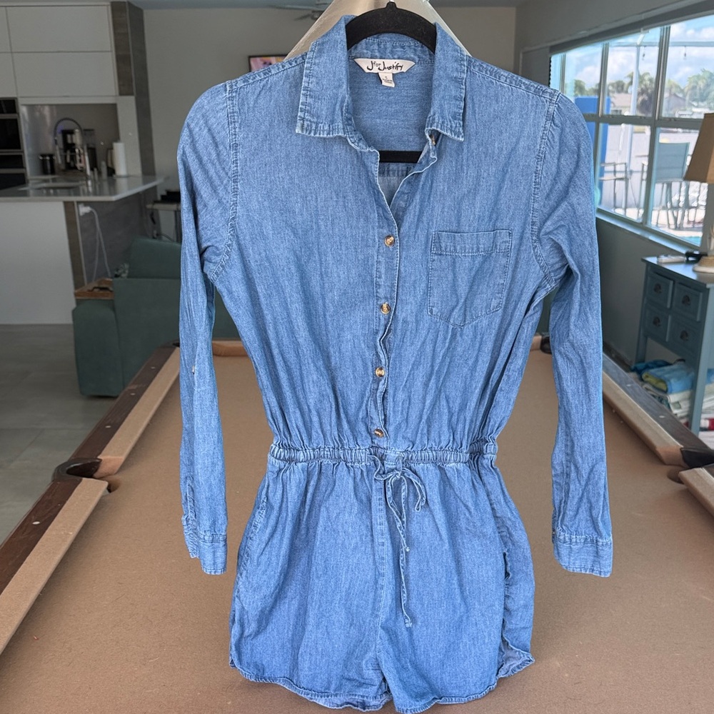 Justify Blue Denim Romper